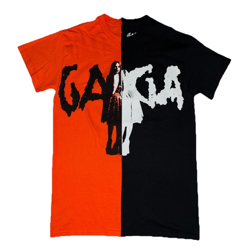 Lady Gaga T Shirt S Split Orange Black‎ Mayhem Ball Tour Merch NEW *spot